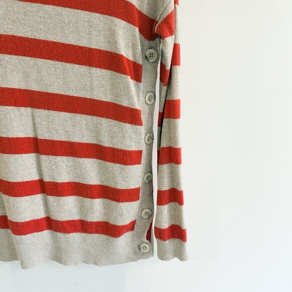 Boden Beige and Red Striped Long Sleeve Sweater Button Details Size XS OO242 - Picture 3 of 6